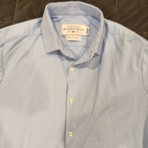 Mizzen+Main Dress Shirt Spinnaker Stretch Plaid Standard Fit Mens Medium